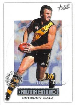 2001 Select AFL Authentic #125 Brendon Gale Front